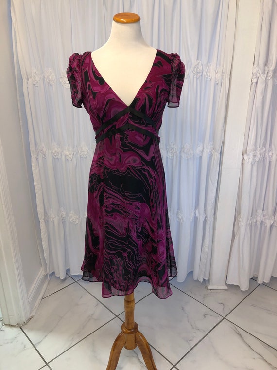 Betsy Johnson vintage silk georgette sheer dress