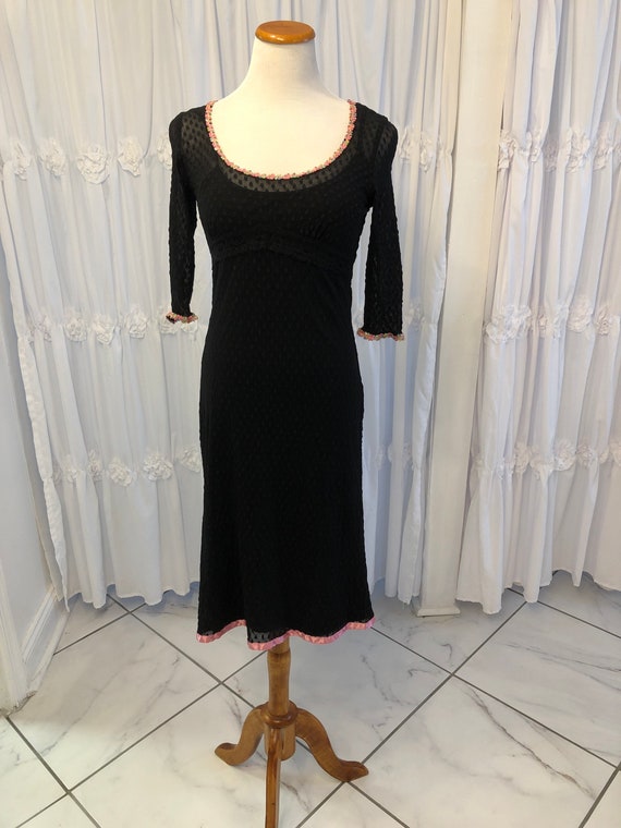 Betsy Johnson vintage sheer overlay slip dress