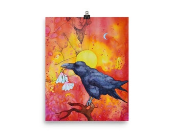 And then the raven came for me watercolor art print