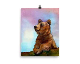 Brown Bear watercolor art print