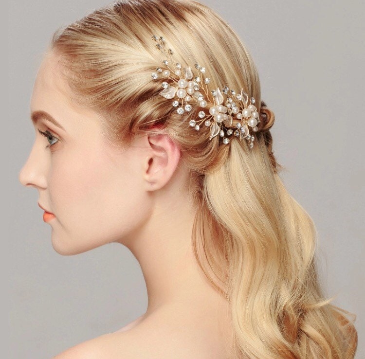 Fashion Bridal Hair Accessories Pearl Flower Hair Pin Stick Jewelry Wedding New 