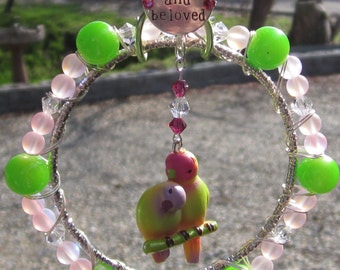 Lovebirds-Love and Be Loved Sun Catcher#7868