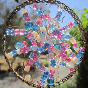 Abstract Pink & Blue Sun Catcher - #183