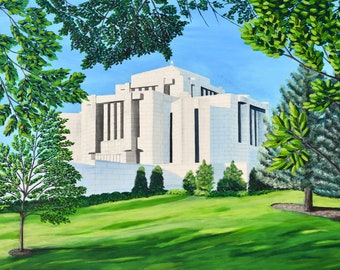 Cardston, Alberta Temple Original Acrylic Painting and Fine Art Giclée Prints