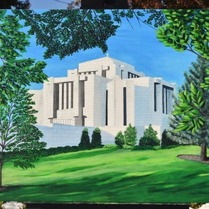 Cardston, Alberta Temple Original Acrylic Painting and Fine Art Giclée Prints image 8