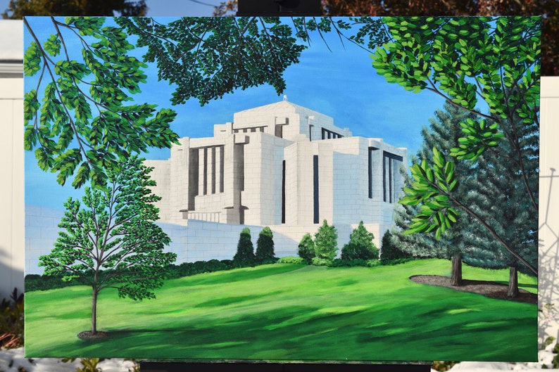 Cardston, Alberta Temple Original Acrylic Painting and Fine Art Giclée Prints image 8