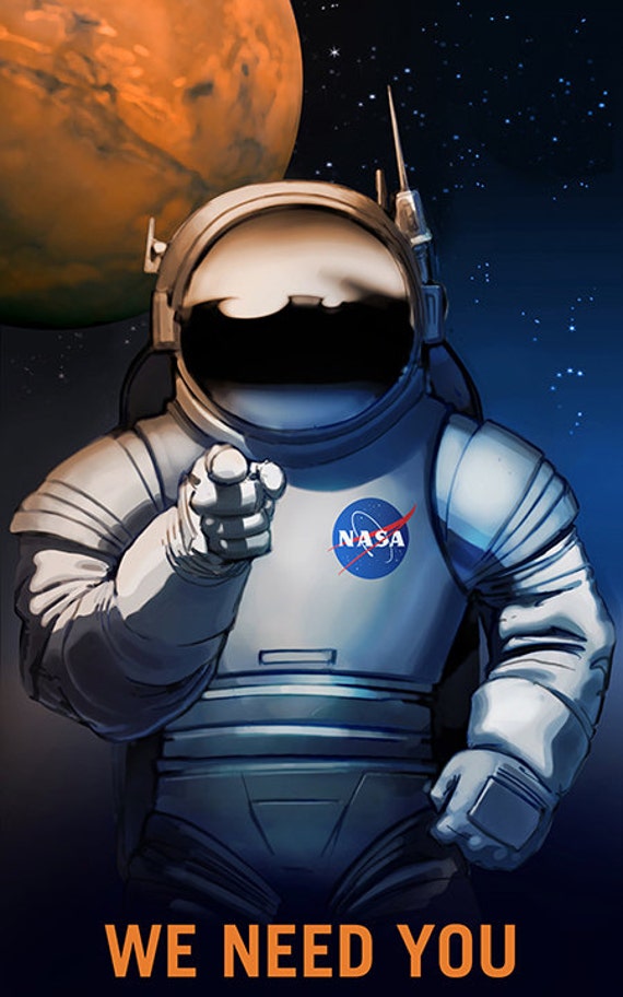 “Technicians Wanted” Space Exploration Retro Outer Space Travel Poster 16x24