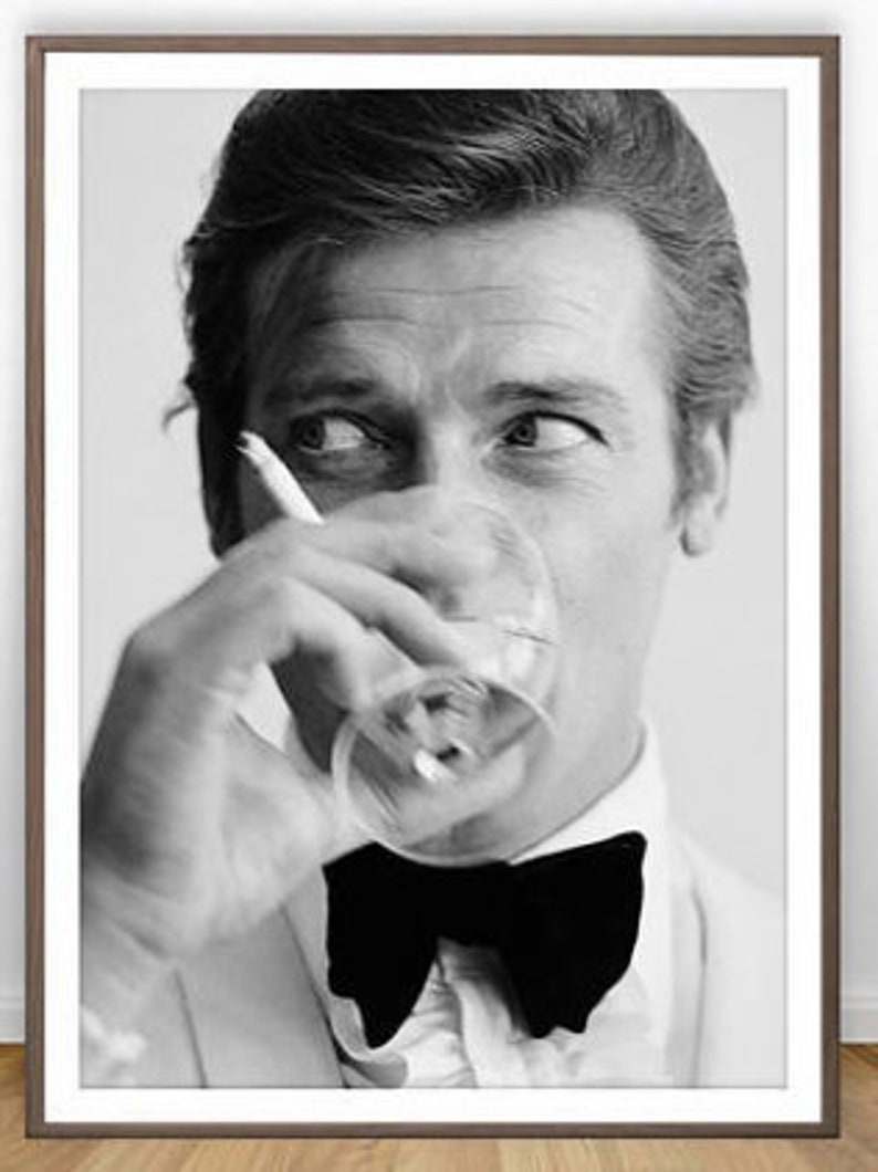 James Bond 007 Roger Moore Print James Bond Poster Roger Etsy