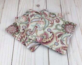 Paisley Fabric Coaster Set, Coasters, Paisley, Hostess Gift, Gift, Fabric Coaster Set, Coaster Set, Fabric Coasters, Housewarming Gift