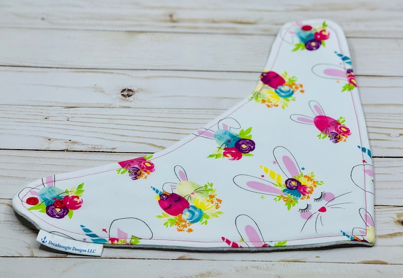 Gift Drool Bib Bandana Style Bib Easter Bunny Unicorn Bandana Baby Bib Easter Custom Baby Gift Bespoke Baby Shower Gift