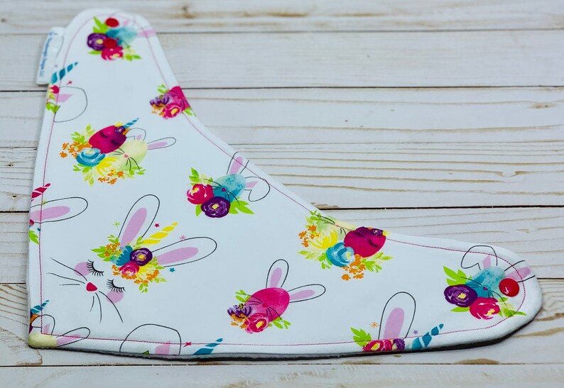 Gift Drool Bib Bandana Style Bib Easter Bunny Unicorn Bandana Baby Bib Easter Custom Baby Gift Bespoke Baby Shower Gift