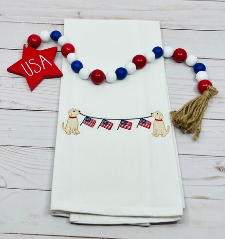 Patriotic Pup Girls Towel main image 1