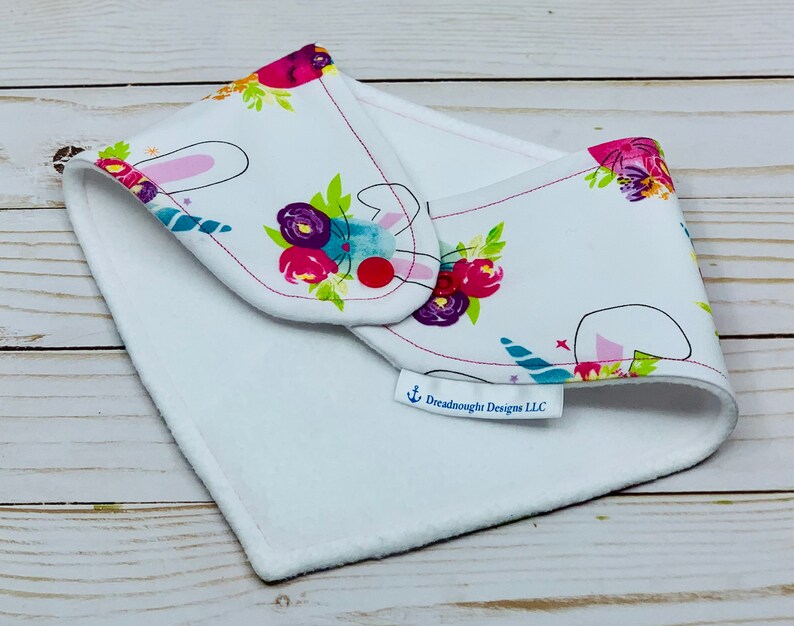 Gift Drool Bib Bandana Style Bib Easter Bunny Unicorn Bandana Baby Bib Easter Custom Baby Gift Bespoke Baby Shower Gift