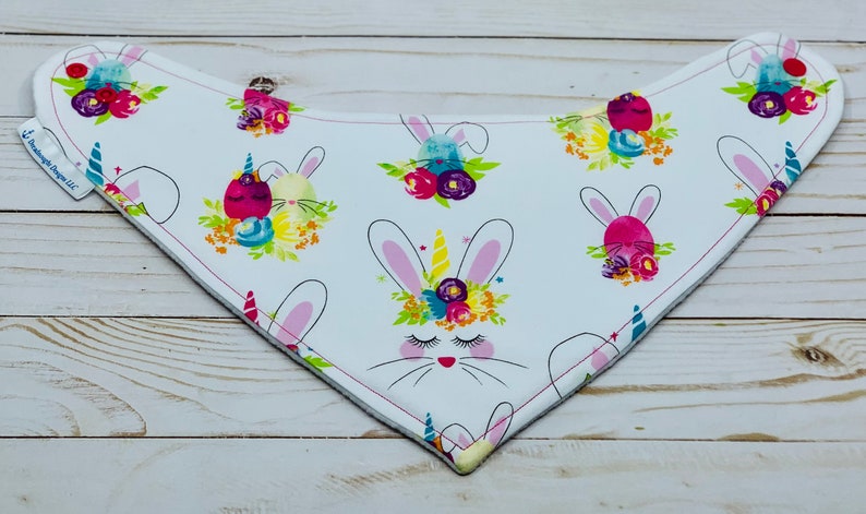 Gift Drool Bib Bandana Style Bib Easter Bunny Unicorn Bandana Baby Bib Easter Custom Baby Gift Bespoke Baby Shower Gift