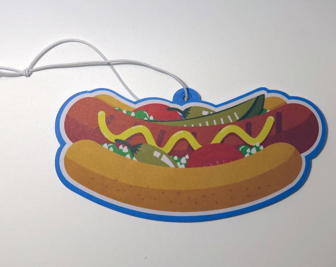 Chicago Hot Dog Car Air Freshener Windy City Chicago Gift Chicago