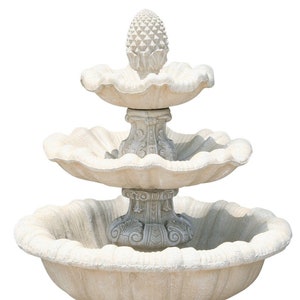 Solid Rock Stoneworks Extra Large 3 Tier Concrete Fountain- 64&quot; Tall