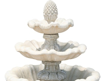 Solid Rock Stoneworks Extra Large 3 Tier Concrete Fountain- 64" Tall