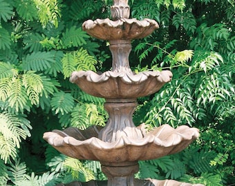 Solid Rock Stoneworks Extra Large Scroll Leaf Fountain- 84" Tall