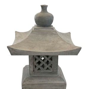 Solid Rock Stoneworks Lantern on Square Base- 43in Tall- PreAged