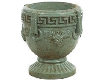 Solid Rock Stoneworks Med Round Grecian Planter- 14in Tall- Cypress