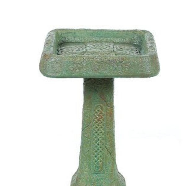 Solid Rock Stoneworks Celtic Birdbath- 27in Tall- celtic