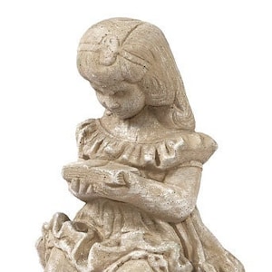 Solid Rock Stoneworks Story Girl- 15in Tall- Desert Sand