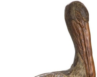 Solid Rock Stoneworks Pelican on Stump-Lifelike- 21&quot; h x 8&quot; w x 13&quot; Dia