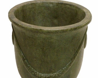 Solid Rock Stoneworks Small Jardiniere Planter- 16in Tall- Aged Pine