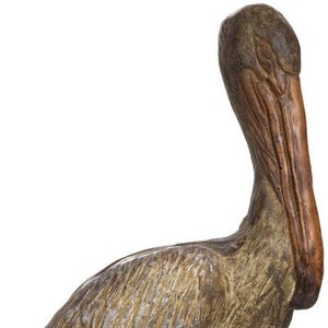 Solid Rock Stoneworks Pelican on Stump-Lifelike- 21&quot; h x 8&quot; w x 13&quot; Dia