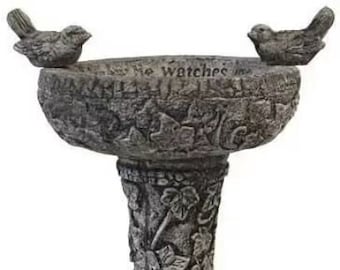 Solid Rock Stoneworks Eye on Sparrow Birdbath- 15&quot; Tall