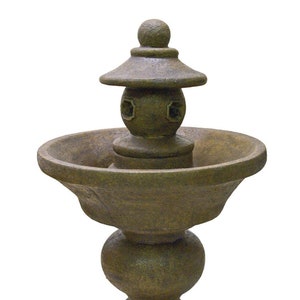 Solid Rock Stoneworks Pagoda Fountain- 45&quot; Tall- Espresso