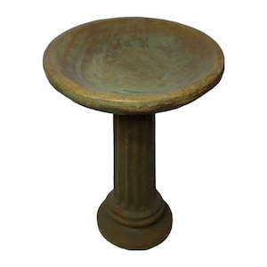 Solid Rock Stoneworks Collanade Birdbath- 26in Tall