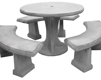 Solid Rock Stoneworks 4 Piece Genteel Estate Concrete Table Set- Unstained