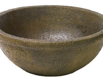 Solid Rock Stoneworks 18in Low Bowl Planter- 7in Tall- Espresso