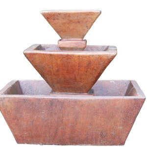 Solid Rock Stoneworks Tapered Concrete Fountain- 44&quot; Tall- Walnut