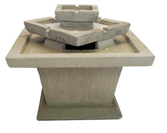Solid Rock Stoneworks Mondrian Concrete Fountain- 20" Tall- Unstained