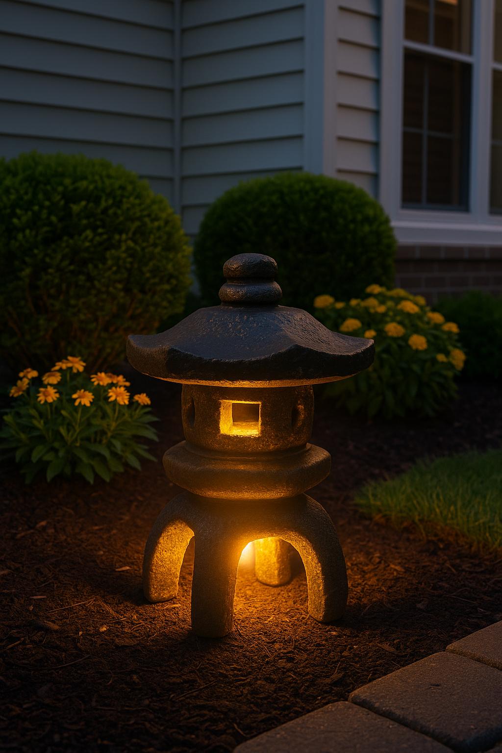 Solid Rock Stoneworks Japanese Stone Lantern, 2 Piece Concrete