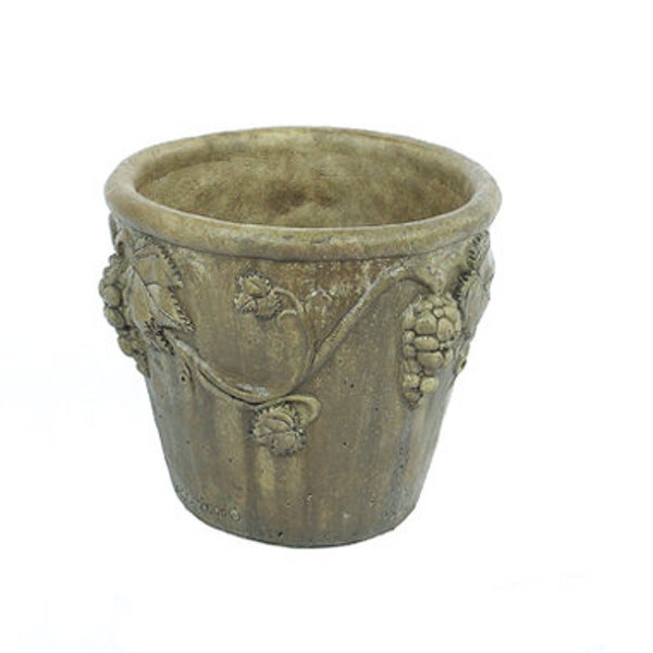 Solid Rock Stoneworks Small Grape Pot- 10in Tall- Aged Pine