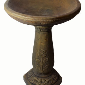 Solid Rock Stoneworks Daisy Pool Birdbath- 26in Tall- espresso