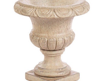 Solid Rock Stoneworks Egg and Dart Urn- 18in Tall- Desert Sand Brown