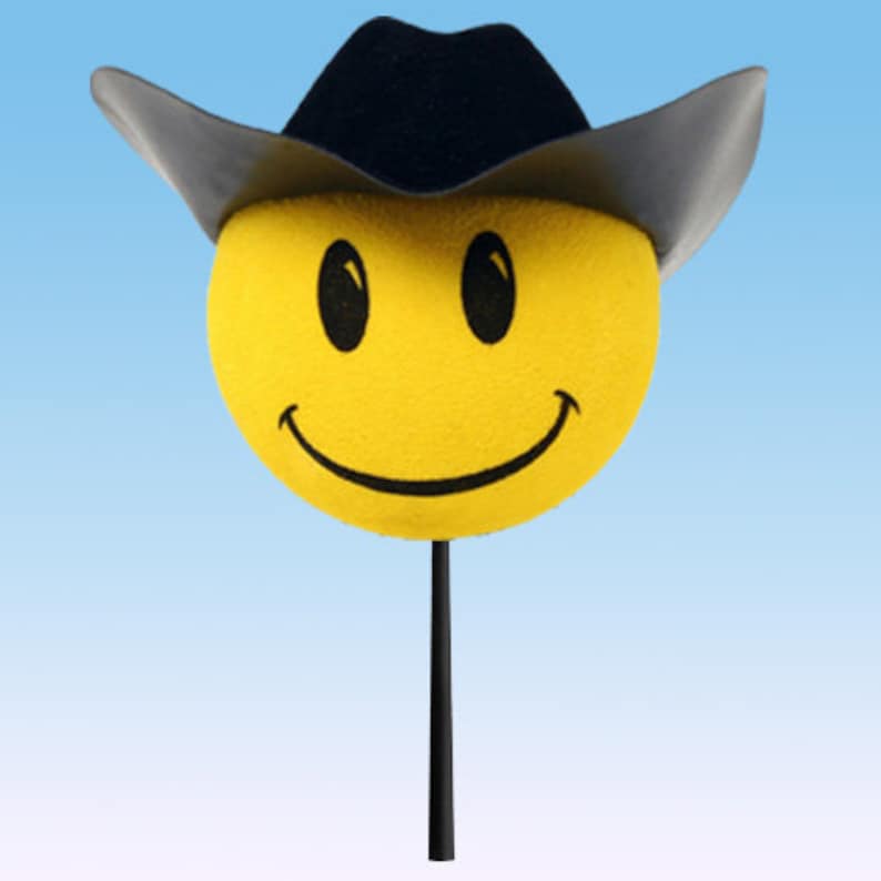 Happyballs Cowboy Head With Hat Antenna Topper / Auto Mirror Etsy