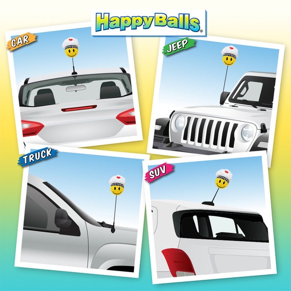 Happyballs Happy Chef Cook Car Antenna Topper Mirror Dangler