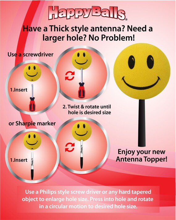 Smiley face on sale antenna topper