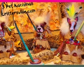 PET KACHINA DOGS Pit Bull or Sheltie or Chihuahua Southwest Hopi Inspired Handmade One of a Kind Kachina Dolls, Spirit Animal Totems, Dogs