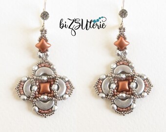 BONNIE earrings- instant download beading pattern in ENGLISH with Arcos par Puca, Wibeduo and glass beads