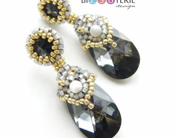 Boucles d'oreilles Diane - Modèle de perles avec cylindre et rocailles en téléchargement immédiat