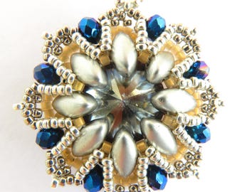 Pingente de floco de neve - padrão de miçangas para download instantâneo com contas Irisduo