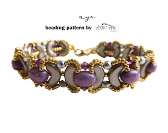 Pulsera Aya: patrón de abalorios DIY (descarga instantánea) / tutorial en inglés