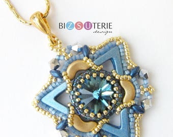 Tristan pendant - instant download beading pattern with AVA and Arcos par Puca beads
