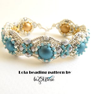 LOLA reversible bracelet - instant download DIY beading pattern, tutorial in ENGLISH w. seed and cylinder beads, Candy and firepolish beads